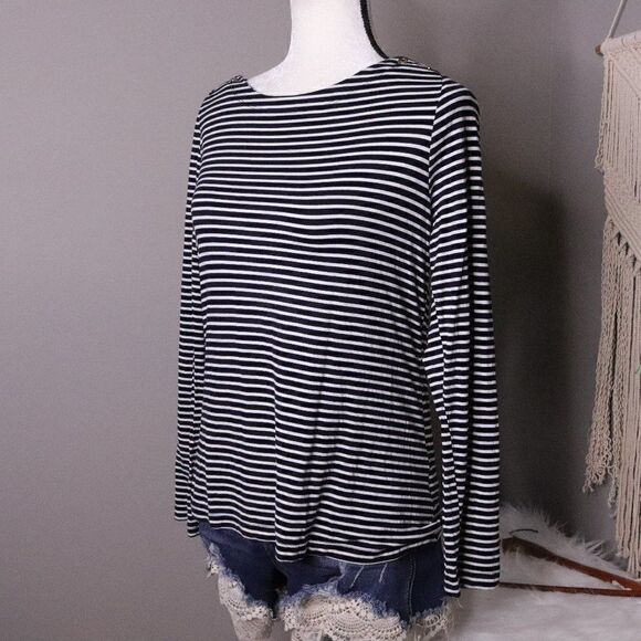 41 Hawthorn | Striped Long Sleeve Top Large - Picture 1 of 7